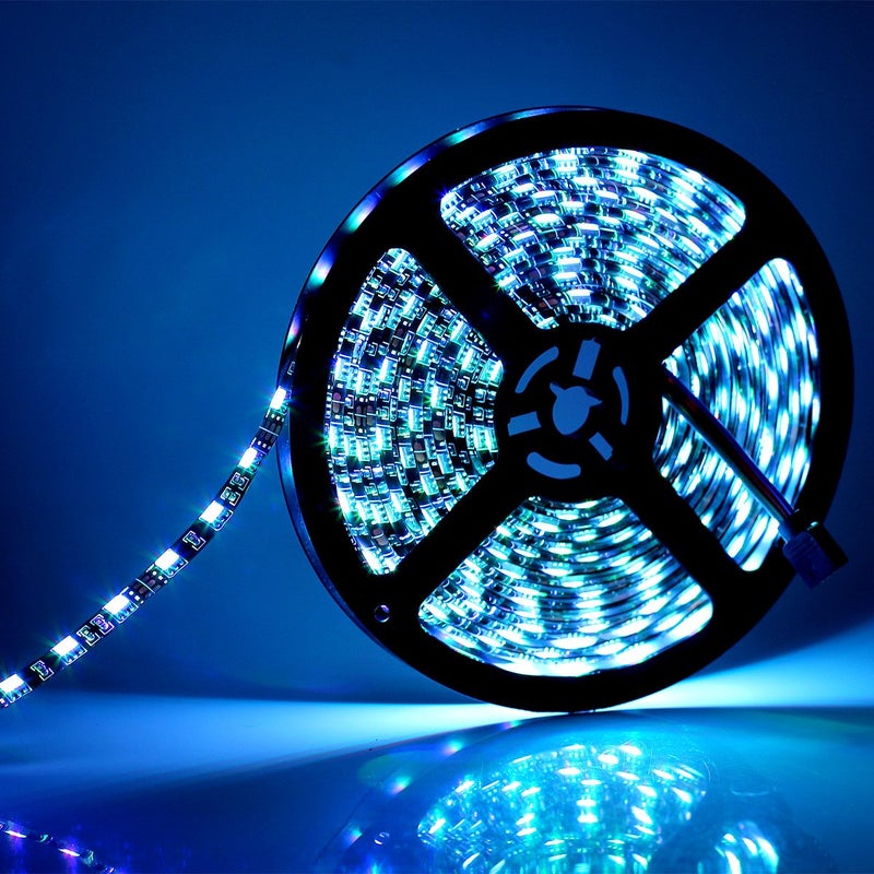 SUPERNIGHT LED Strip Lights, 16.4FT 5M SMD 5050 Waterproof 300LEDs RGB Color Changing Flexible LED Light Strip for Bedroom, TV Back Lighting, Christmas, Valentine's Day (Black PCB) - Image 3